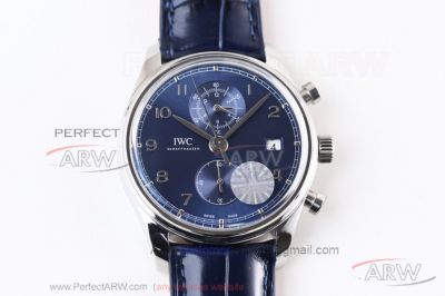 YL Factory IWC Portugieser Chronograph Classic Blue Dial Leather Strap 42 MM Swiss Automatic Watch